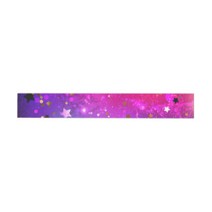 Shiny Pink Blue Background Wraparound Address Label