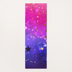 Shiny Pink Blue Background Yoga Mat