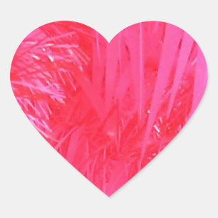 Shiny Pink Christmas Tree Heart Sticker