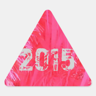 Shiny Pink Christmas Tree Triangle Sticker