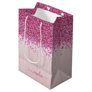 Shiny Pink Glitter Gift Bag