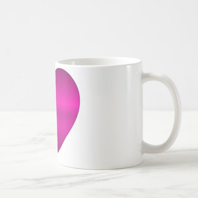 Shiny Pink Heart Coffee Mug (Right)