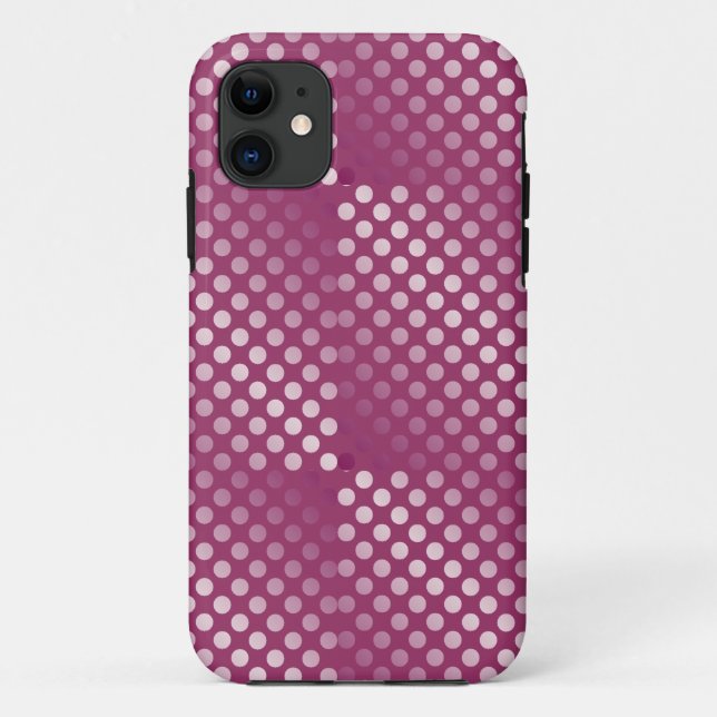 Shiny Pink Polka Dot Patterns Case-Mate iPhone Case (Back)