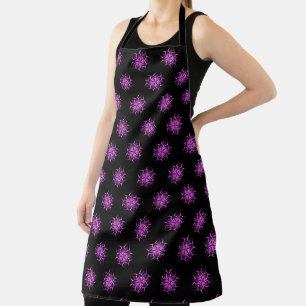 Shiny Pink Purple Flower Apron