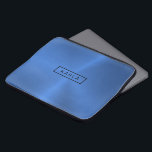 Shiny polished blue metallic background laptop sleeve<br><div class="desc">Elegant modern blue tones polished metallic texture print. Optional monogram.</div>