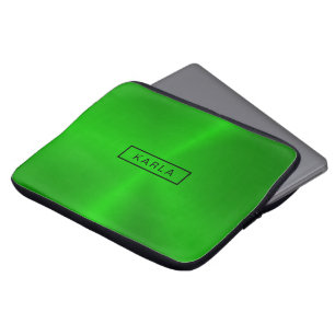 Shiny polished green metallic background laptop sleeve
