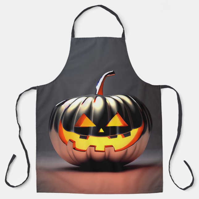 Shiny Pumpkin Halloween Apron (Front)