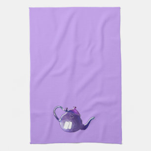 Shiny Purple Tea Pot ANY COLOR BACKGROUND Towel