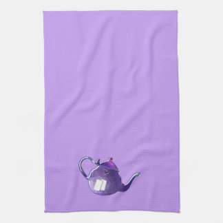 Shiny Purple Tea Pot ANY COLOR BACKGROUND Towel