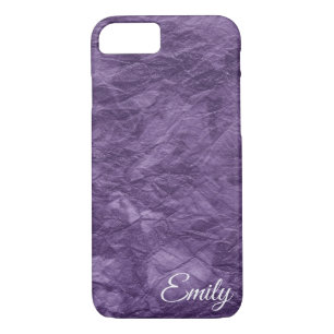 shiny purple textured paper with name iPhone 8/7 case