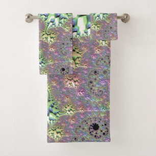 Shiny Rainbow Fractal Bath Towel Set
