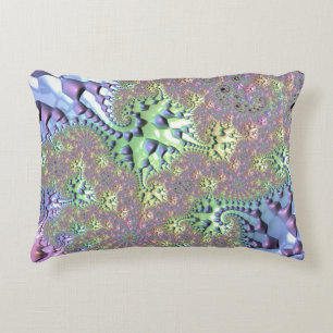 Shiny Rainbow Fractal Decorative Cushion