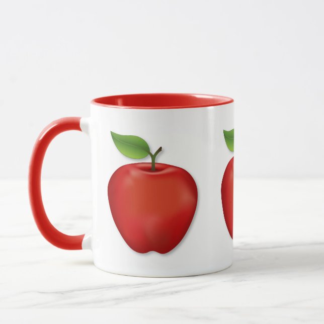 Shiny Red Apple  Mug (Left)