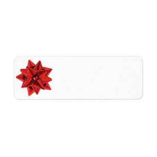 Shiny Red Bow Return Address Label