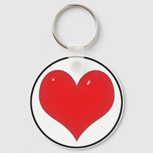 Shiny Red Heart (Add Your Text) Key Ring