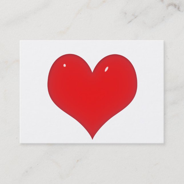 Shiny Red Heart Business Card (Front)
