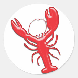 Shiny Red Lobster Classic Round Sticker