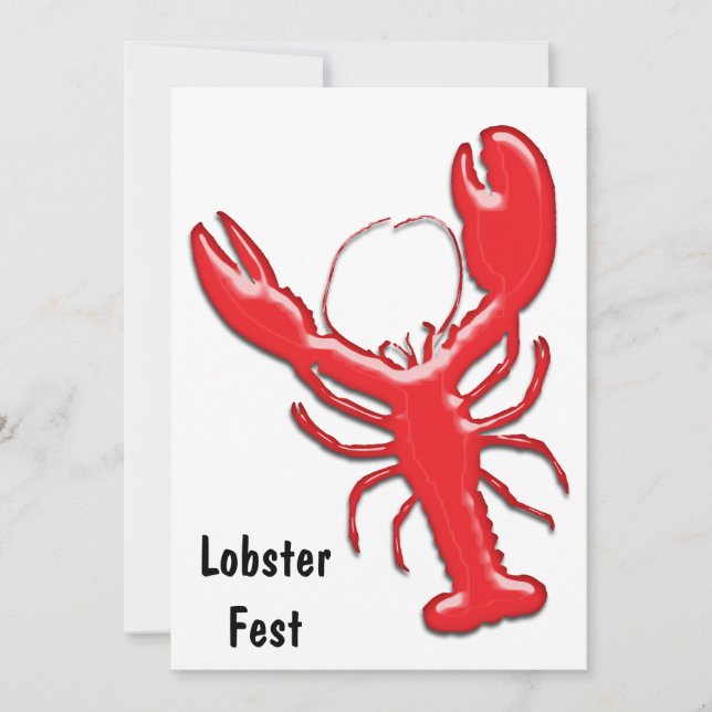 Shiny Red Lobster Invitation (Front)
