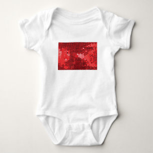 shiny red sequins baby bodysuit