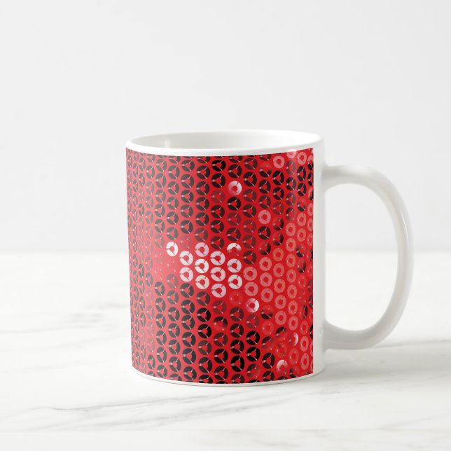shiny red sequins coffee mug (Right)