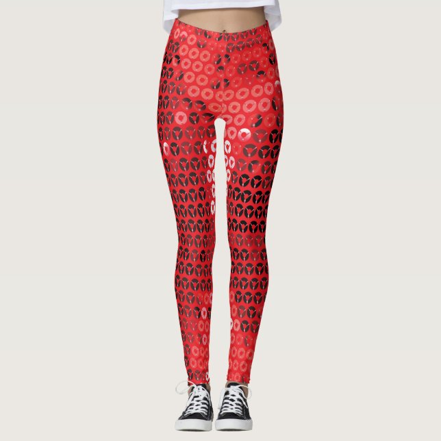shiny red sequins leggings (Front)
