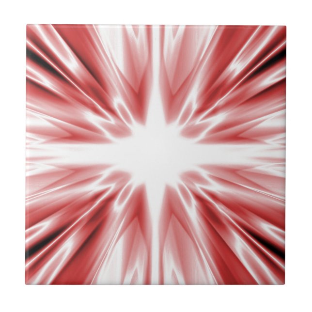 Shiny red silk star tile (Front)
