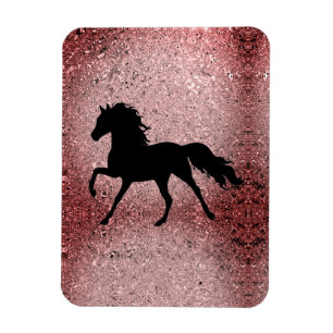 Shiny Rose Gold Horse Magnet