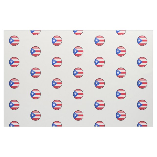 Shiny Round Puerto Rican Flag Fabric (Fat Quarter)