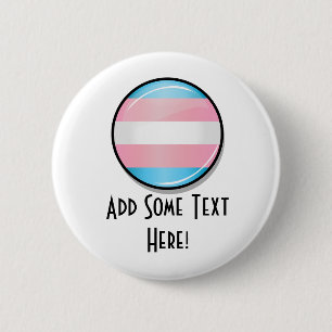 Shiny Round Transgender Pride Flag 6 Cm Round Badge