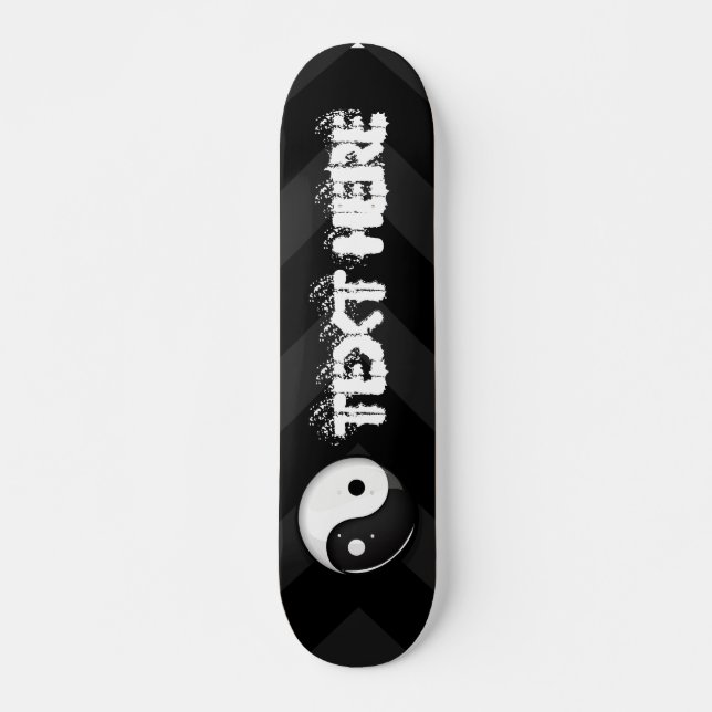 Shiny Round Yin Yang Symbol Custom Skateboard (Front)