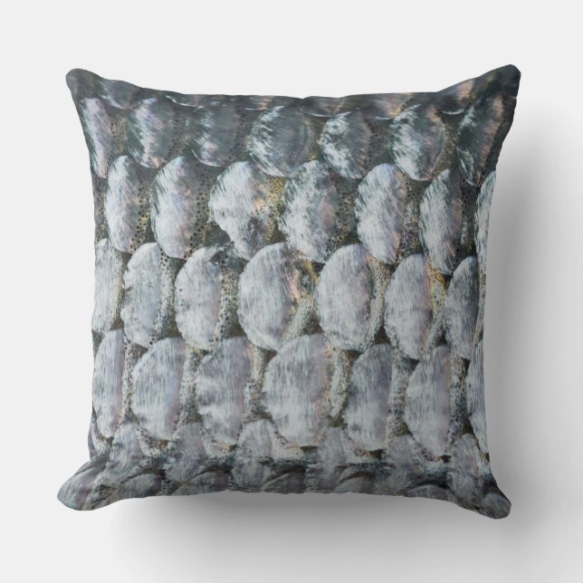 Shiny Salmon Scales Cushion (Front)
