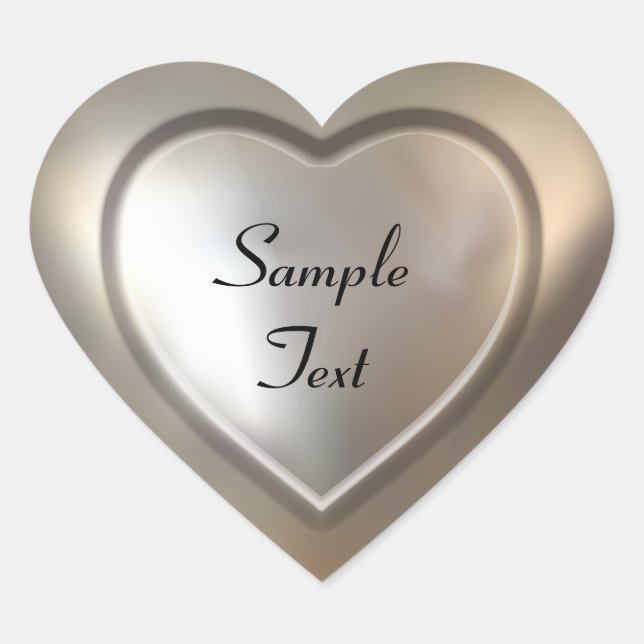 Shiny Silver Heart Sticker (Front)