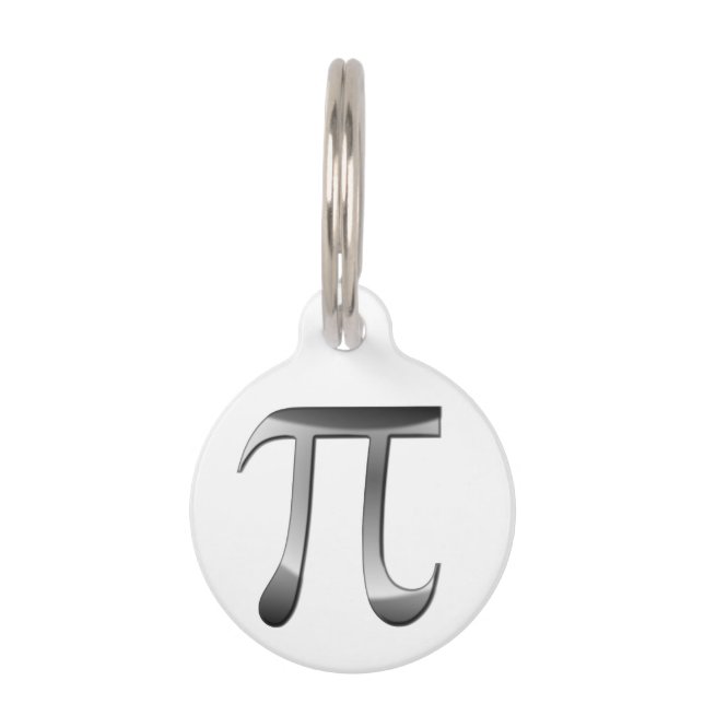 Shiny Silver Pi Symbol Pet Tag (Front)