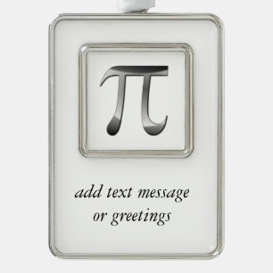 Shiny Silver Pi Symbol Plated Framed Ornament