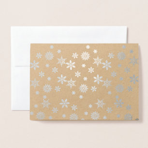 Shiny Silver Snowflakes Foil Card