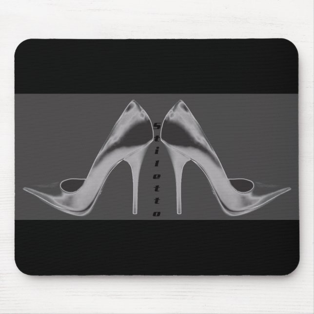 Shiny Silver Stiletto Art Mouse Pad (Front)