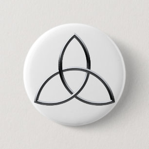 Shiny Silver Triquetra 6 Cm Round Badge