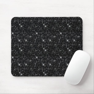 Shiny Sparkle Black Universe Lover Stars Astrology Mouse Pad