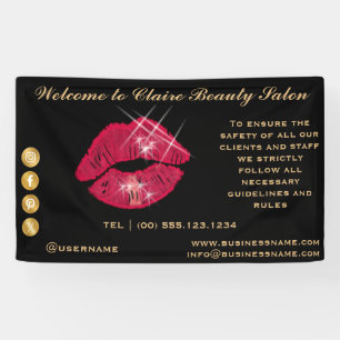 Shiny Sparkling Red Lips Welcome    Banner