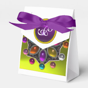 SHINY STAR WITH COLORFUL GEMSTONES Gold Yellow Favour Box