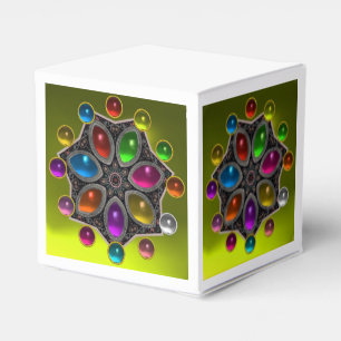 SHINY STAR WITH COLORFUL GEMSTONES Gold Yellow Favour Box