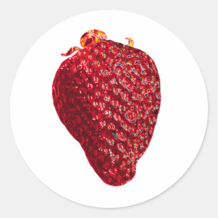 Shiny Strawberry Classic Round Sticker