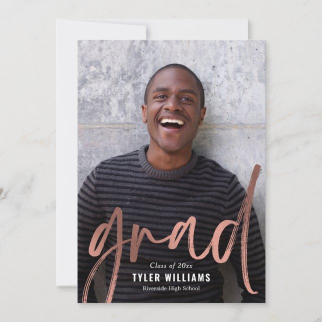 Shiny Strokes Graduation Announcement Invitation (Front)