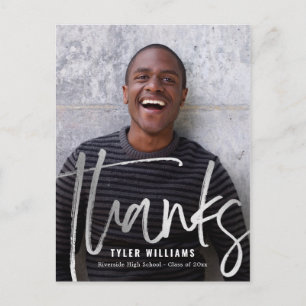 Shiny Strokes Modern Graduation Thank You Postcard