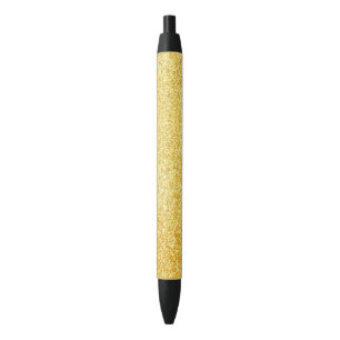 Shiny Template Gold Glitter Modern Elegant Black Ink Pen