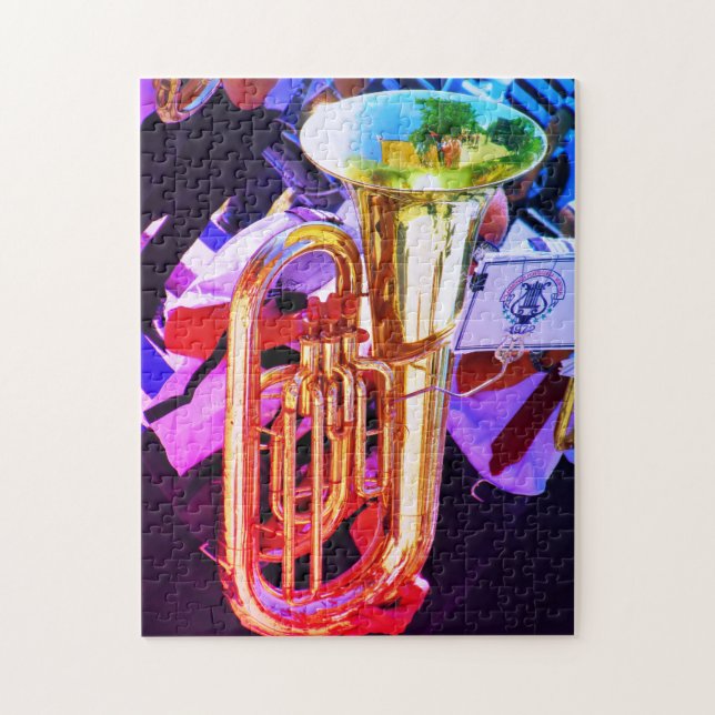 Shiny Tenor Tuba Musical Instruments Brass Band  Jigsaw Puzzle (Vertical)
