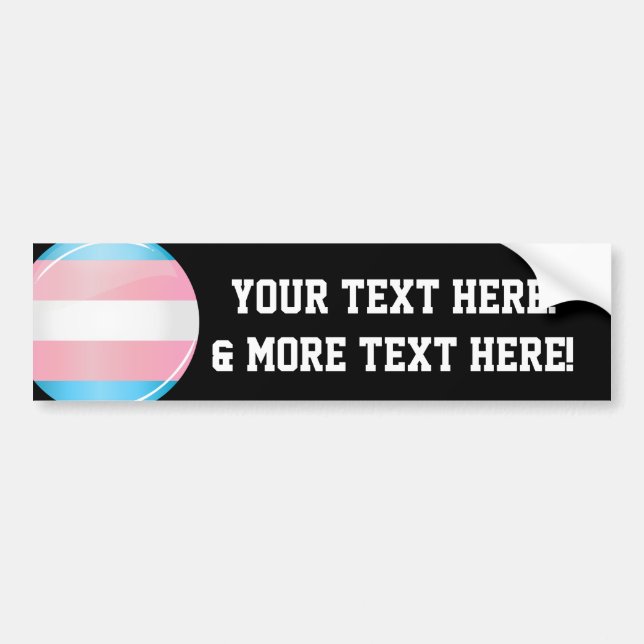 Shiny Transgender Pride Flag Bumper Sticker (Front)