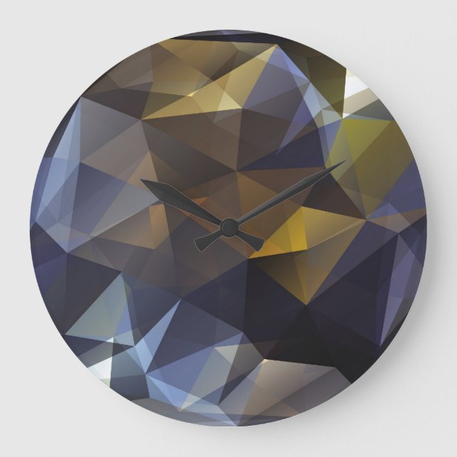 Shiny triangle vintage, diamond texture. large clock (Front)