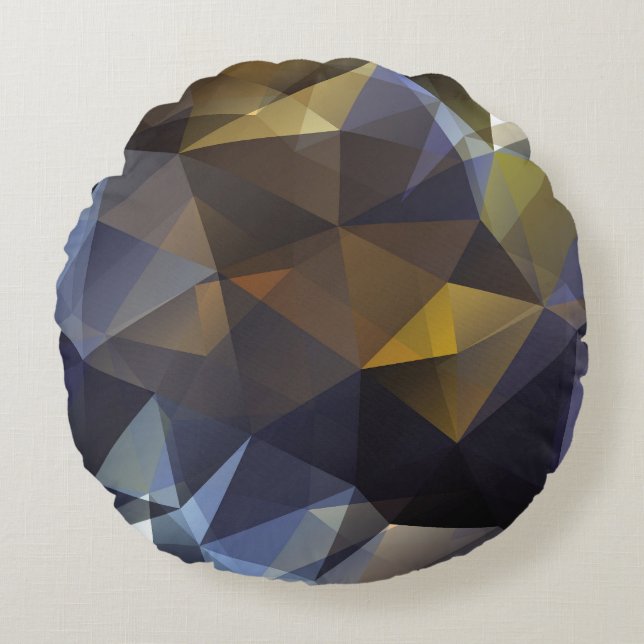 Shiny triangle vintage, diamond texture. round cushion (Front)