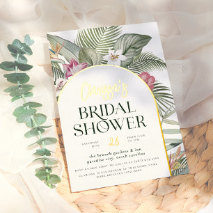 Shiny Tropical Floral Arch Modern Bridal Shower